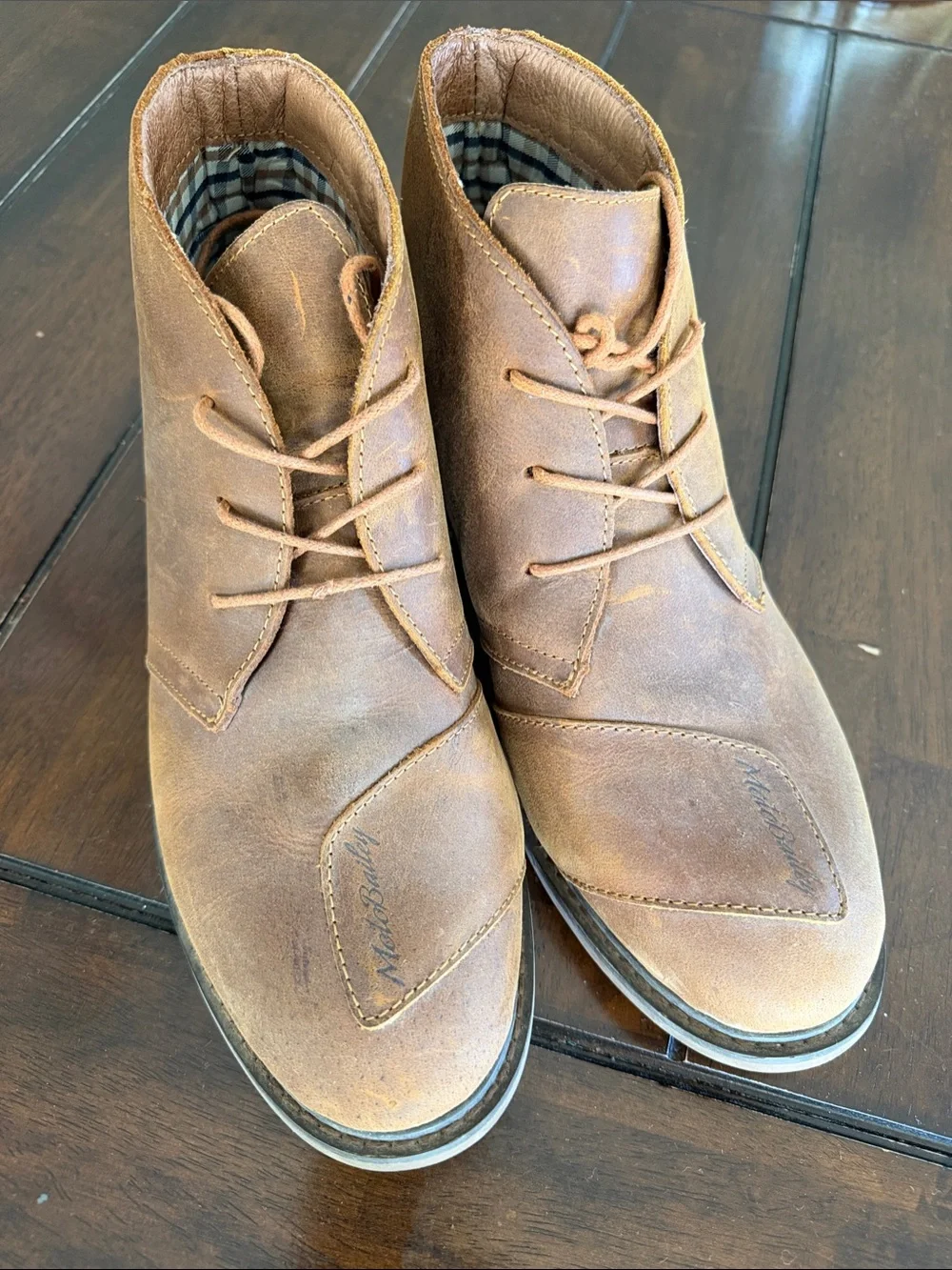 MotoBailey LaRyder Kevlar Motorcycle Tan Leather Chukka Boots - 10.5